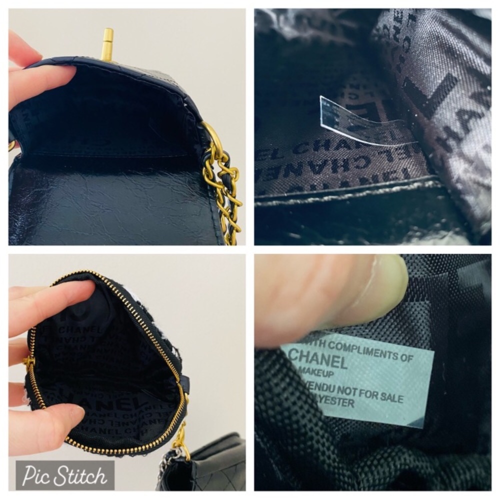 Brand New Chanel Makeup Trio Set Black Shoulder Bag with Tweed Coin Pouch - Picture 11 of 15